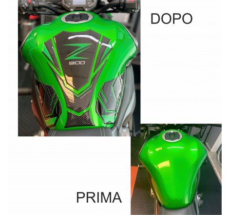 Tank Pad Adesivo Resinato Serbatoio Compatibile con Moto KAWASAKI Z900