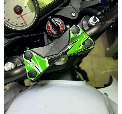 Protezione Adesivo Resinato Piastra Sterzo Compatibile con Moto Kawasaki Z750 Z1000